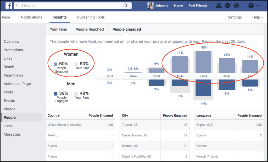 Engaged Facebook Page Fans Insights