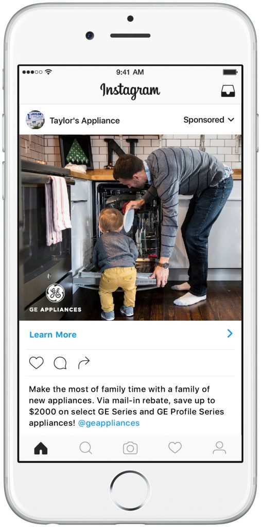 ge appliance create instagram ads